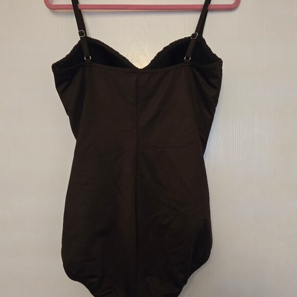 Miraclesuit Rialto one-piece swimwear chocolate brown swim Size 16 - Picture 4 of 6